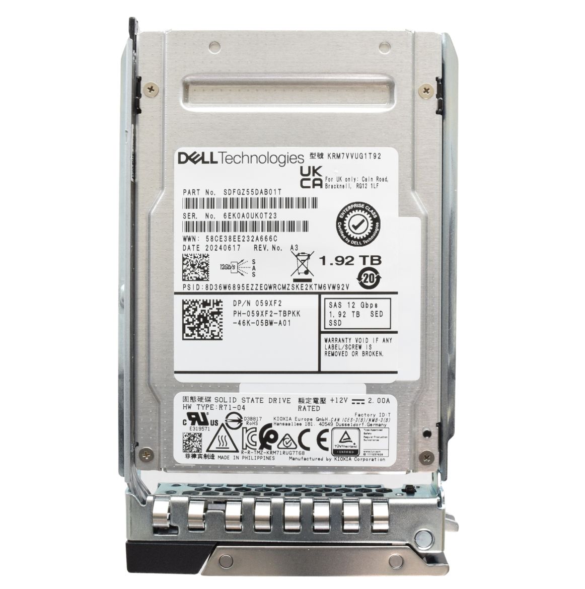 Dell Kioxia 1.92TB 12Gbps SAS SED SSD 59XF2