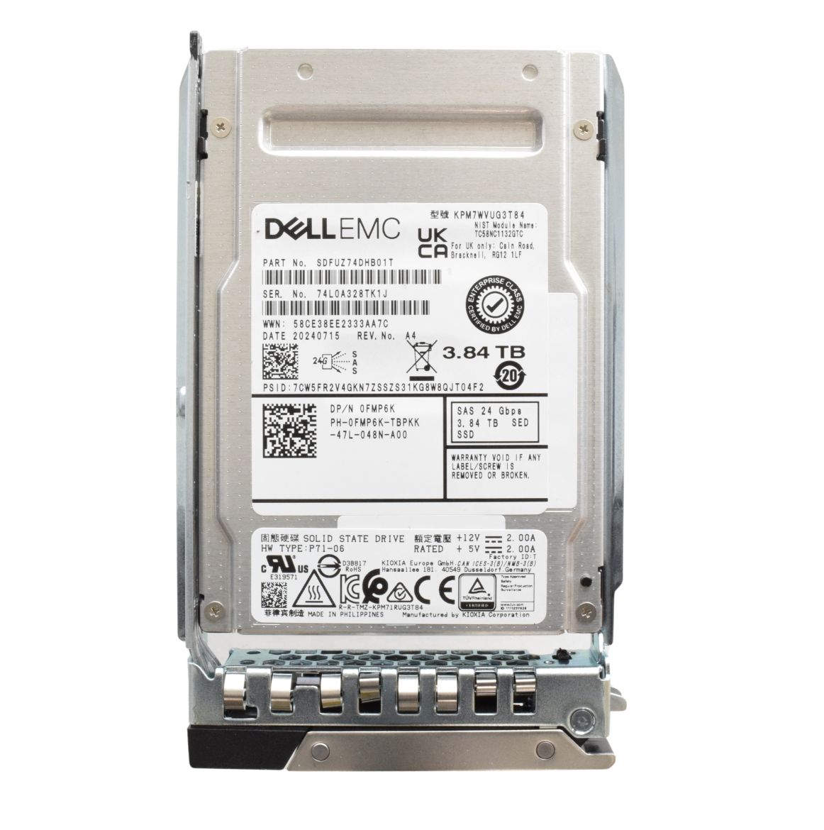 Dell Kioxia 3.84TB 24Gbps SAS SED SSD FMP6K