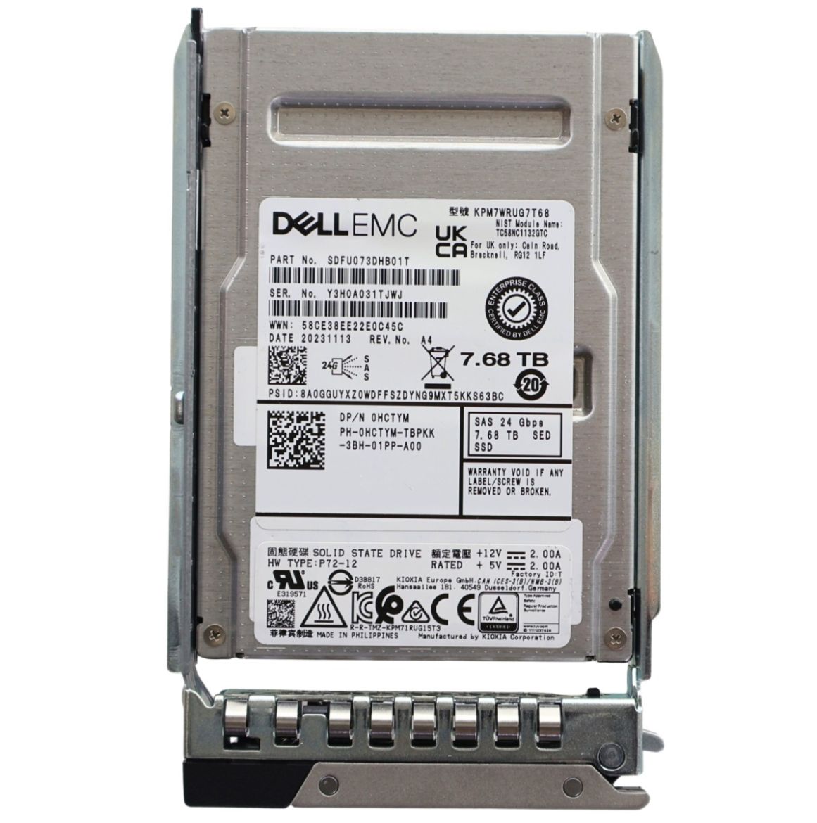 Dell Kioxia 7.68TB PM7-R RI SED SAS SSD HCTYM KPM7WRUG7T68