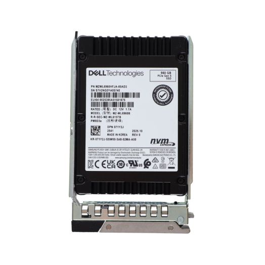 Dell Samsung PM9D3a U.2 960GB Gen 5 NVMe SSD Drive - 71Y2J MZ-WL6960B