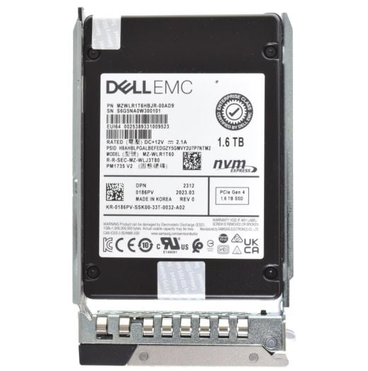Dell Samsung PM1735 V2 2.5" 1.6TB Gen 4 MU NVMe SSD Drive - 186PV MZ-WLR1T60