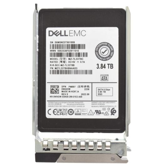 Dell Samsung PM897 2.5" 3.84TB 6GBPS MU SATA SSD Drive - N04DW MZ-7L33T8B
