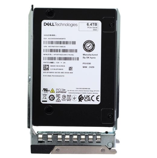 Dell SK Hynix 2.5" 6.4TB Gen 4 MU NVMe SSD Drive - PYMY6 HFS6T4GEJVX171N