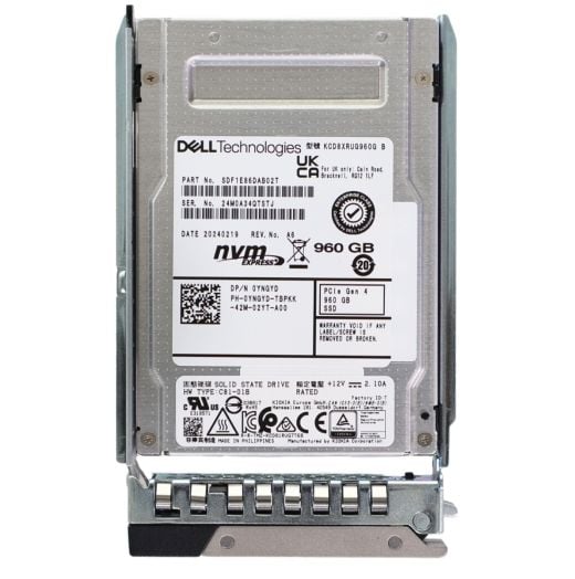 Dell Kioxia 2.5" 960GB Gen 4 RI NVMe SSD Drive - YNGYD KCD8XRUG960G