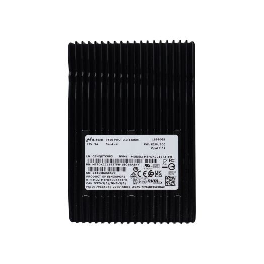 Micron 7450 Pro 15.36TB U.3 Gen 4 NVMe SSD Drive - MTFDKCC15T3TFR-1BC15