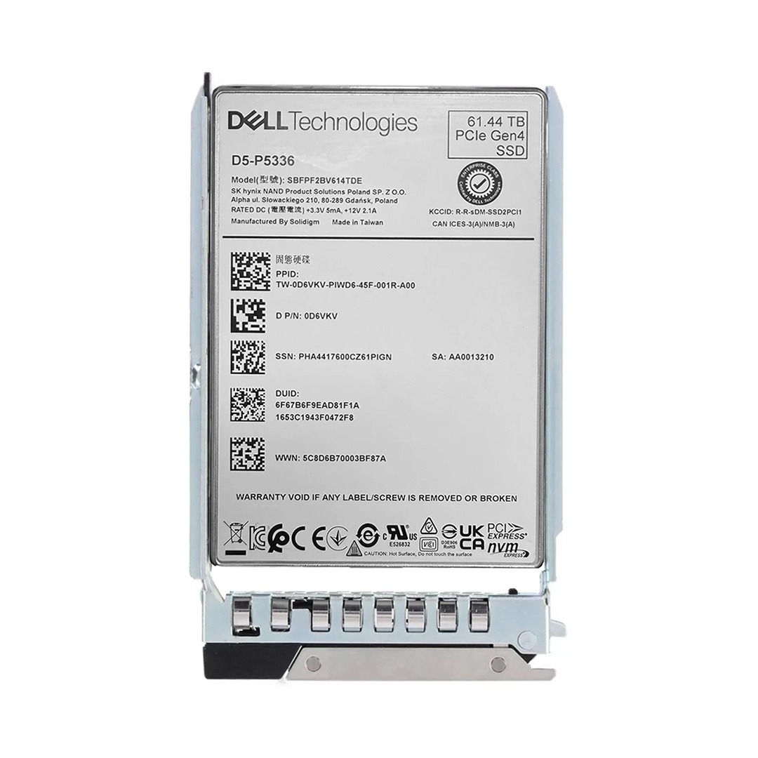 Dell Solidigm D5-P5336 U.2 61.44TB Gen 4 NVMe SSD Drive - D6VKV SBFPF2BV614TDE