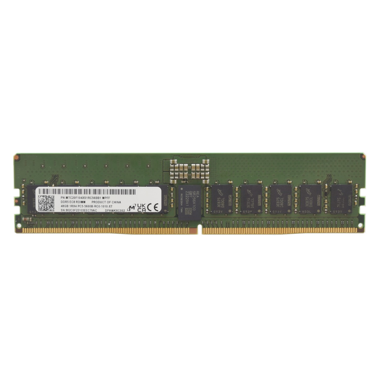 Micron 48GB 1RX4 PC5-5600B-R (5600MHz) ECC Memory Module - MTC20F104XS1RC56BB1
