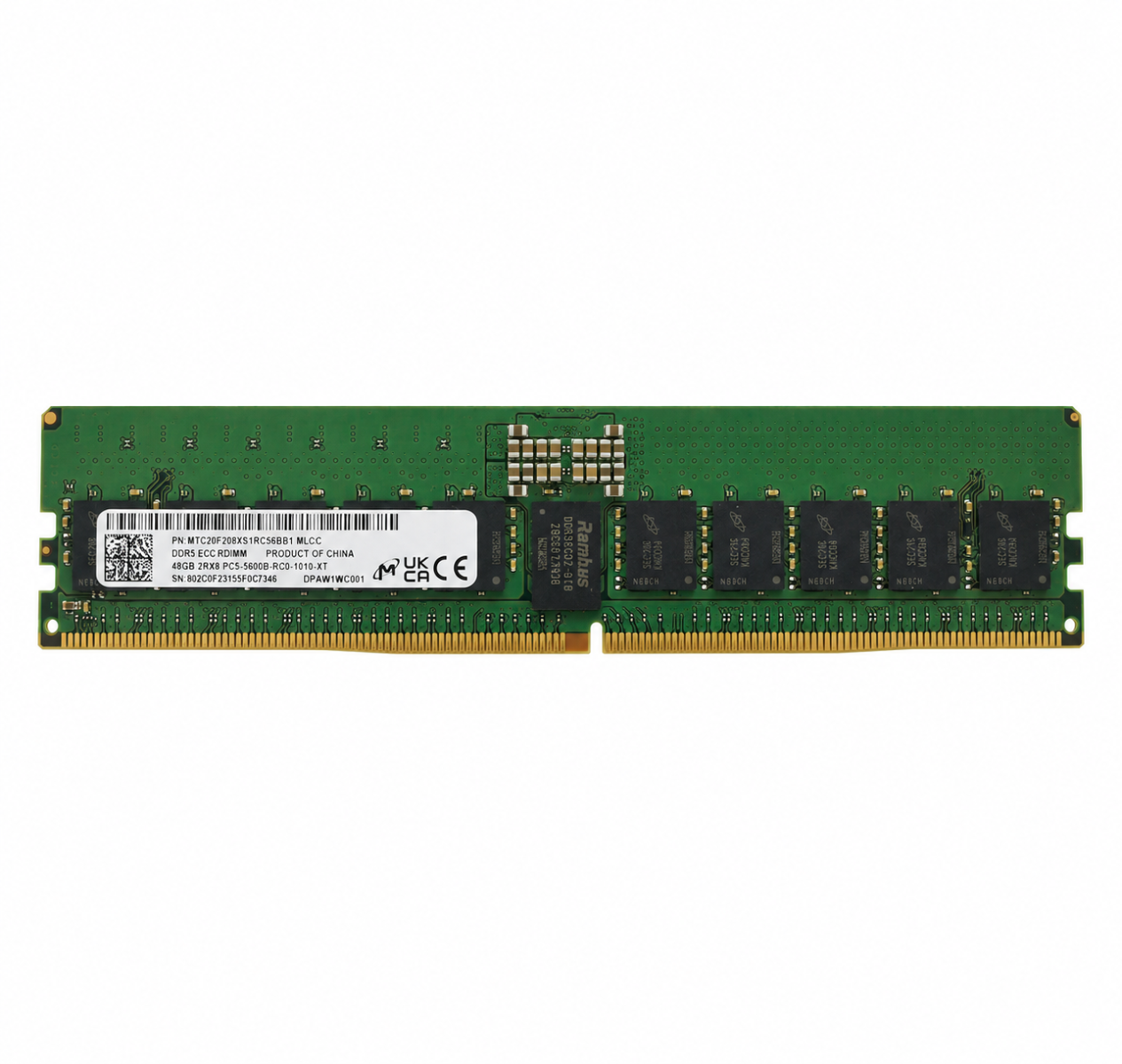 Micron 48GB 2RX8 PC5-5600B-R (5600MHz) ECC Memory Module - MTC20F208XS1RC56BB1