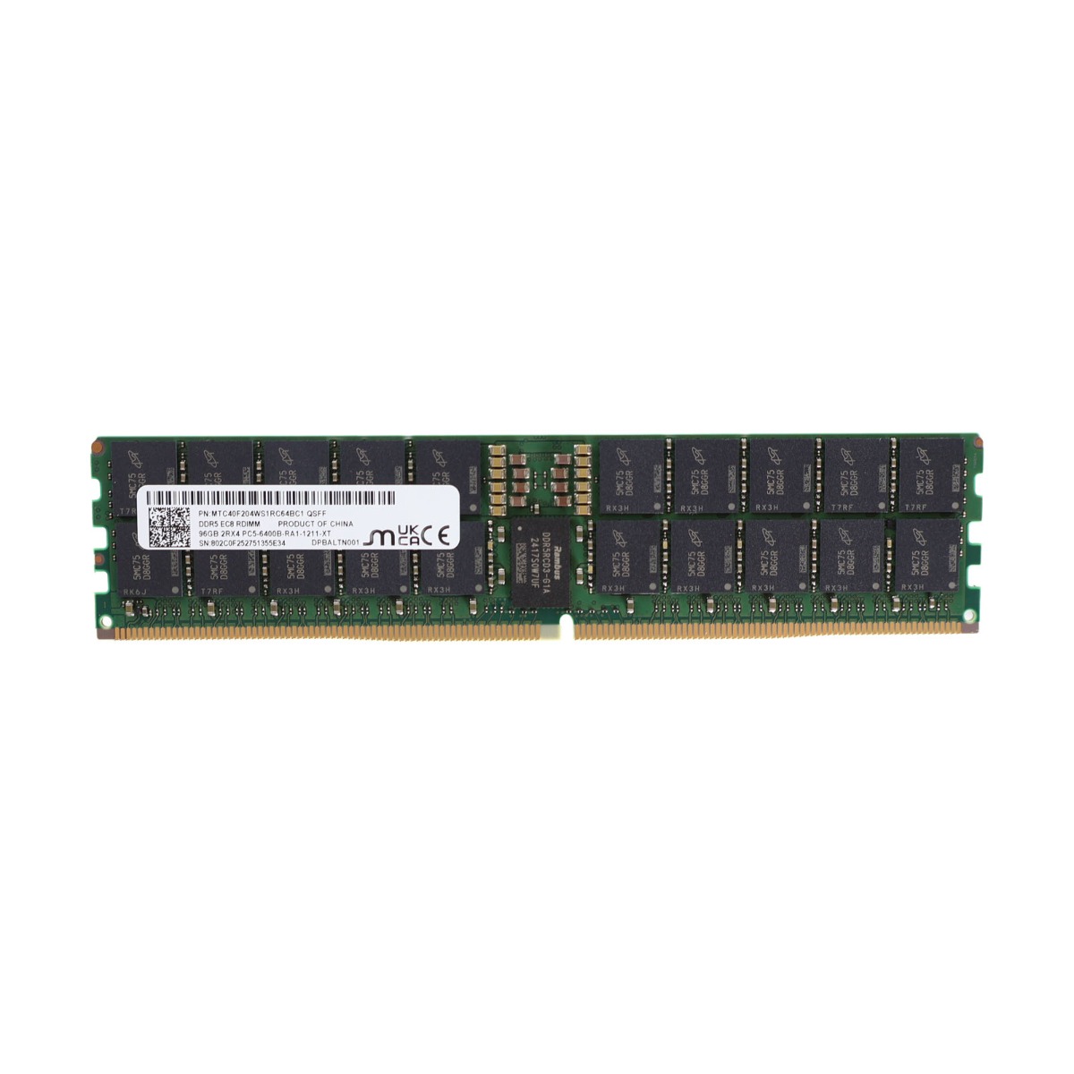 Micron 96GB 2RX4 PC5-6400B-R (6400MHz) ECC Memory Module
