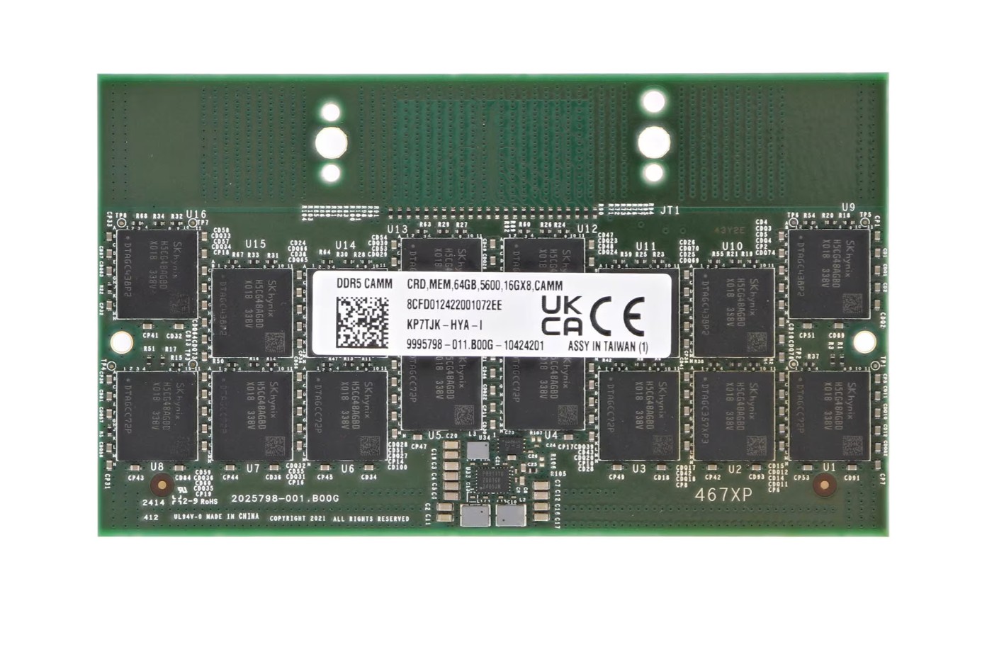 Dell Precision 64GB 16GX8 DDR5-5600 (5600MHz) Non-ECC CAMM Memory Module - P7TJK